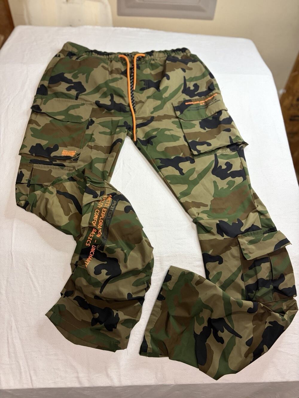 Smoke Rise Cargo Pants Men’s Large Woodland Camo Utility Tech Streetwear